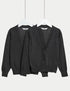 2pk Girls' Pure Cotton School Cardigan (3-18 Yrs)